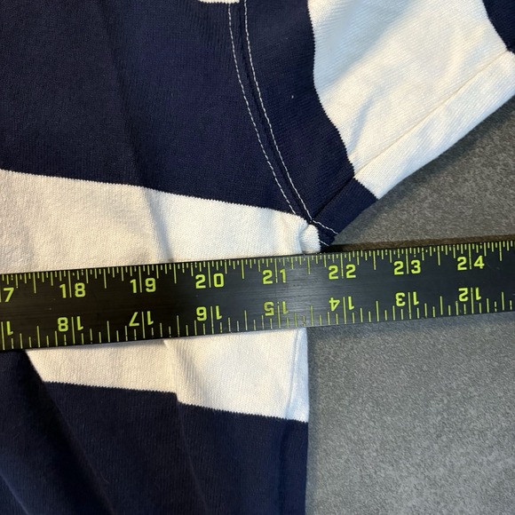 Aerie Top Cropped Stripes Blue White Rugby Shirt Size Small Preppy y2k Casual - Picture 8 of 8
